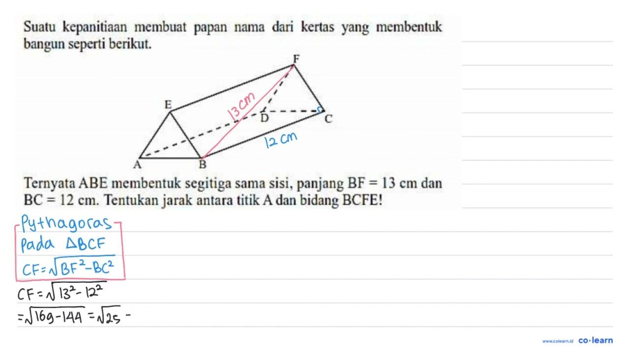 Suatu kepanitiaan membuat papan nama dari kertas yang