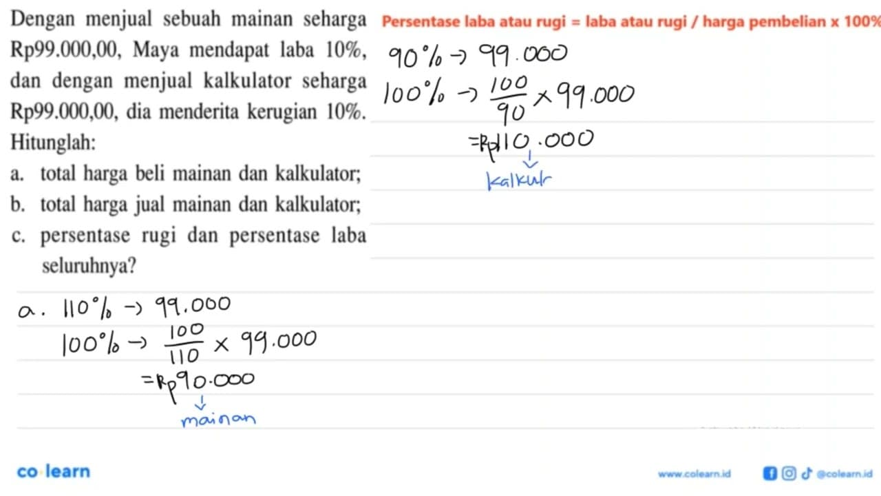 Dengan menjual sebuah mainan seharga Rp99.000,00, Maya