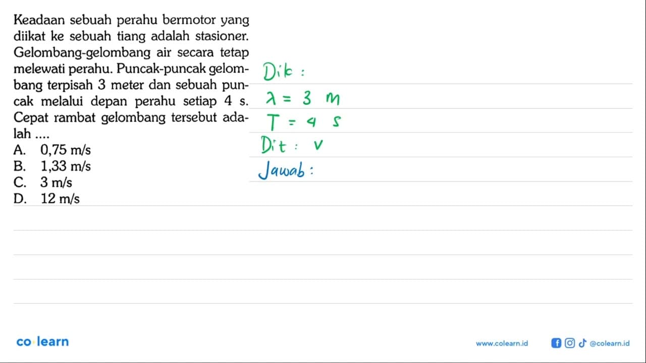 Keadaan sebuah perahu bermotor yang diikat ke sebuah tiang