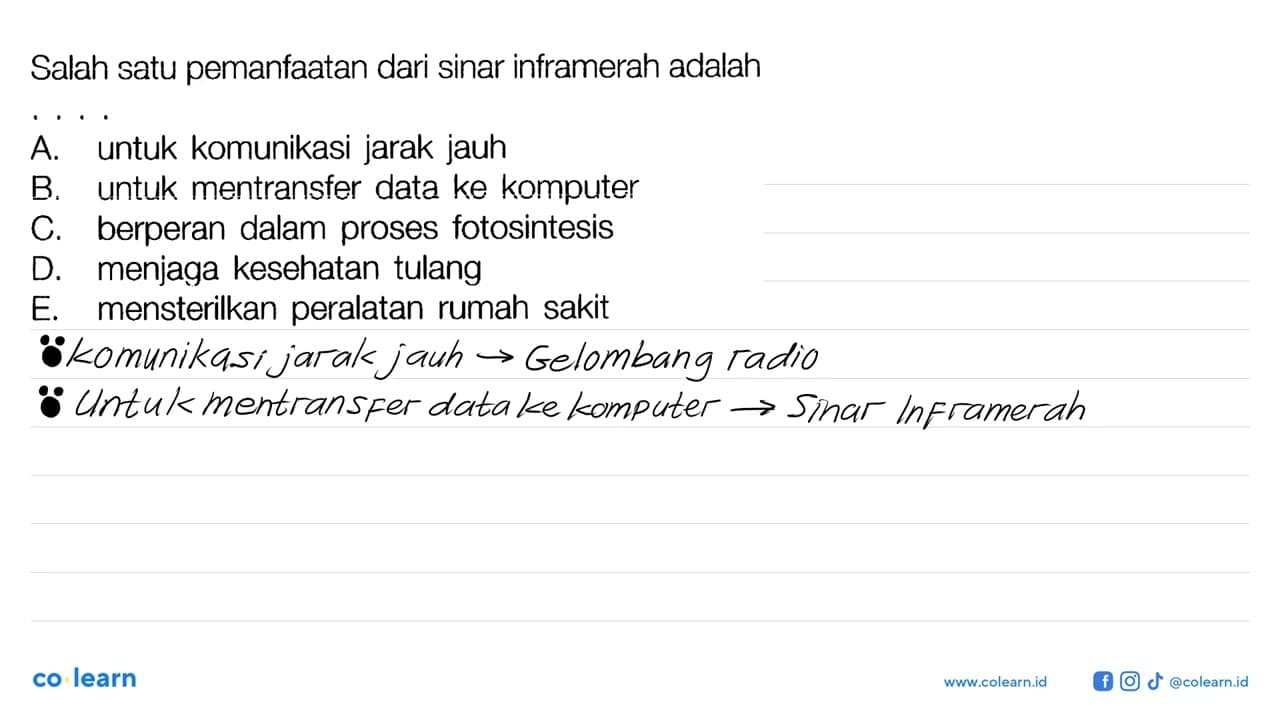 Salah satu pemanfaatan dari sinar inframerah adalah