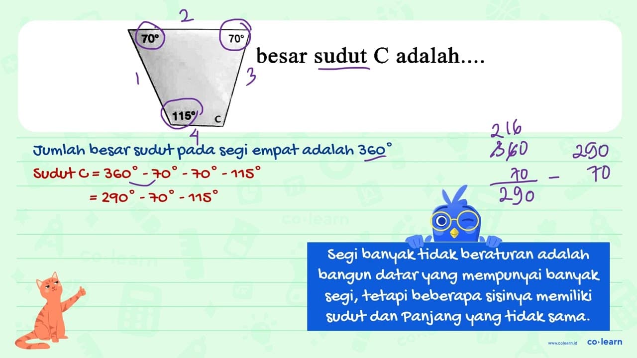 besar sudut C adalah....