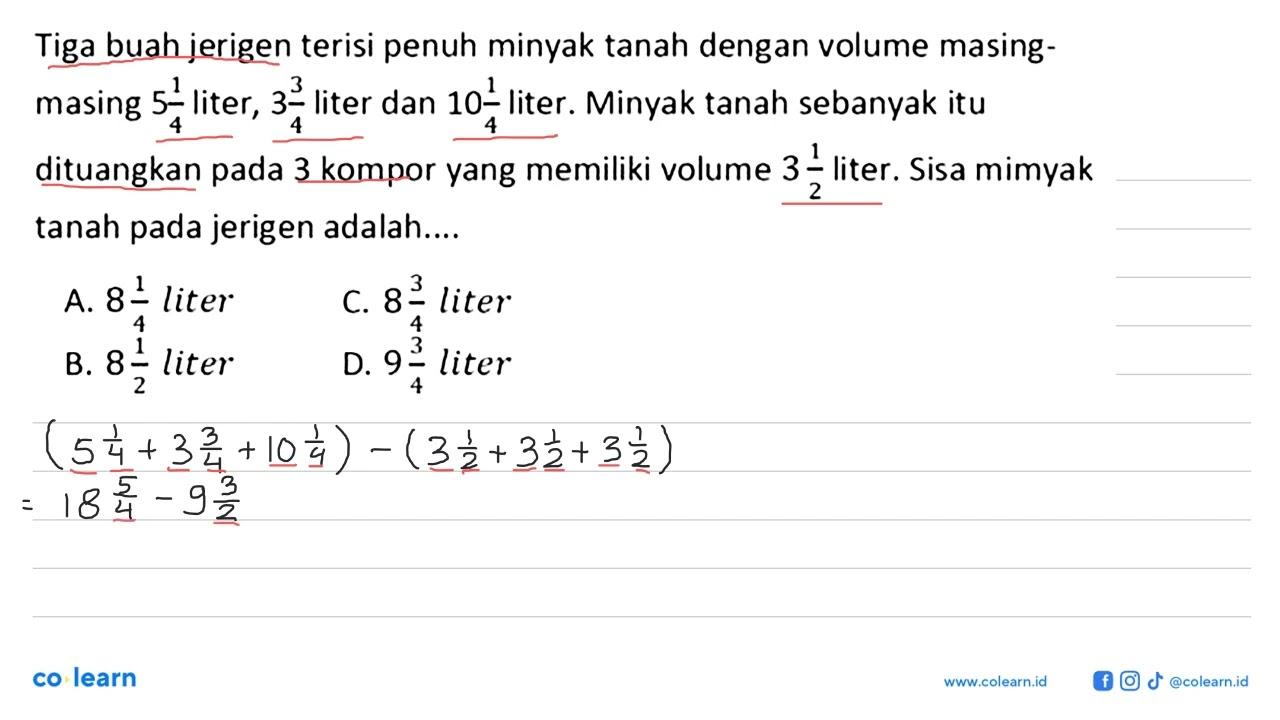 Tiga buah jerigen terisi penuh minyak tanah dengan volume