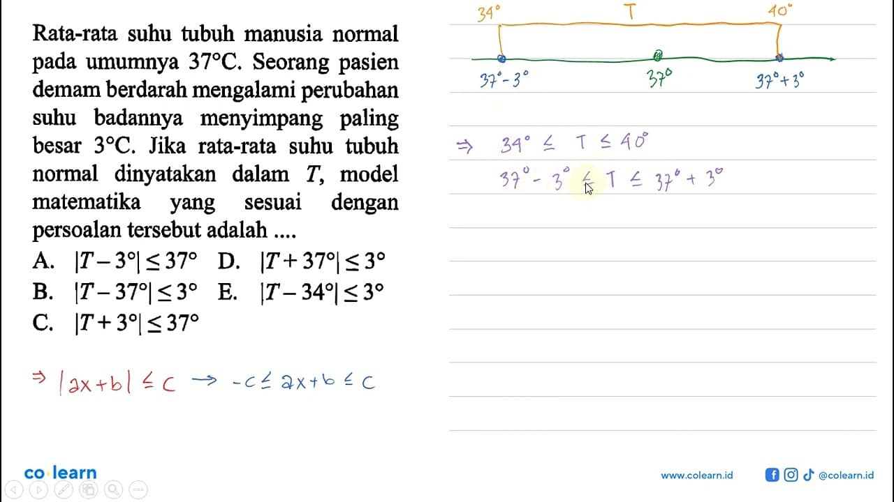 Rata-rata suhu tubuh manusia normal pada umumnya 37 C.