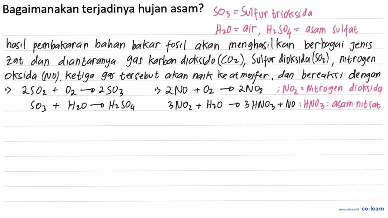 Bagaimanakan terjadinya hujan asam?