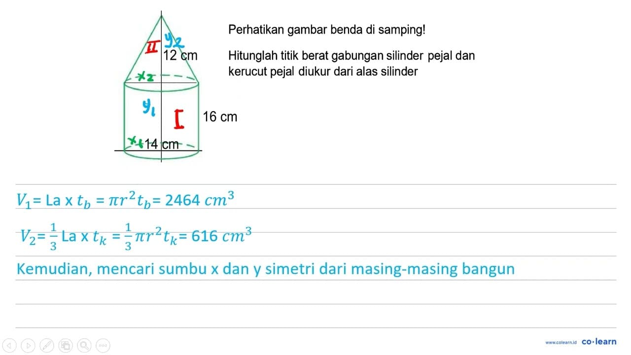 Perhatikan gambar benda di samping! 12 cm Hitunglah titik