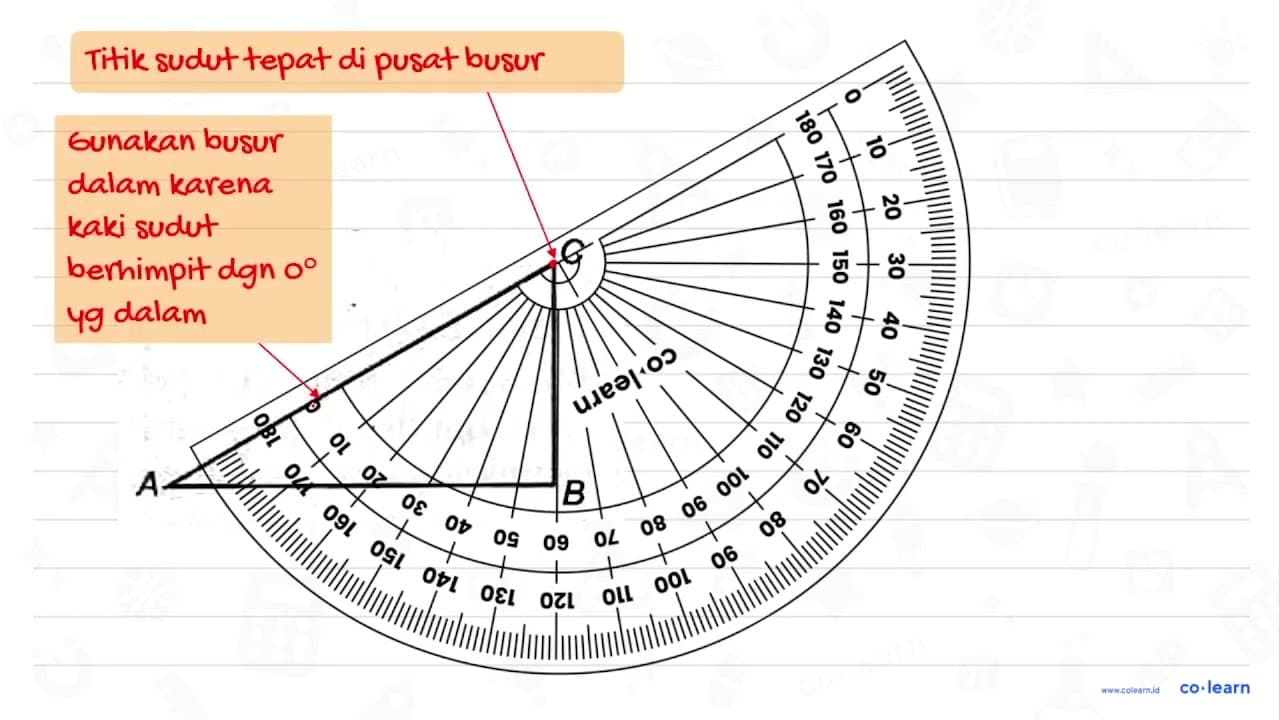 Perhatikan gambar berikut! a. Tentukan m sudut A, m sudut B