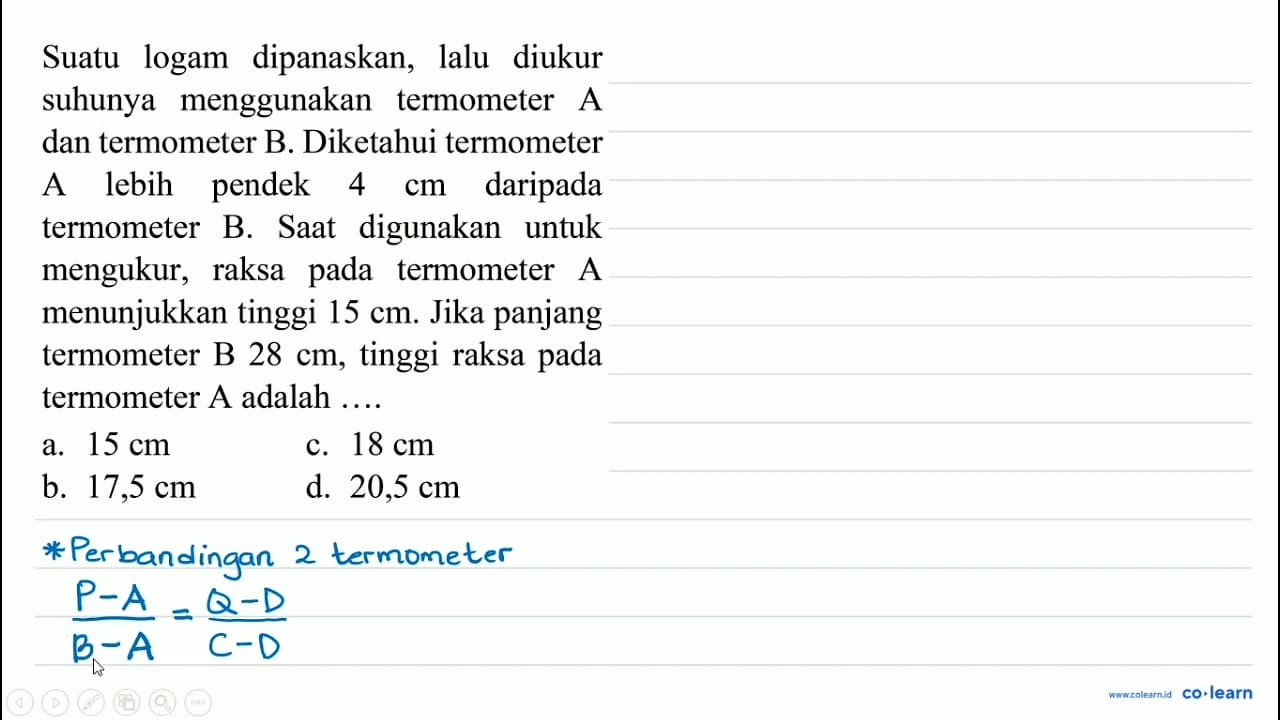 Suatu logam dipanaskan, lalu diukur suhunya menggunakan