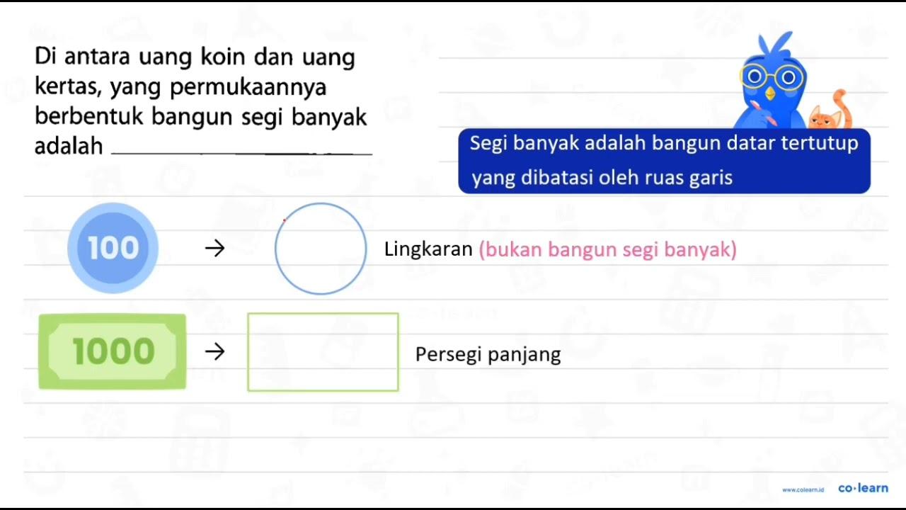 Di antara uang koin dan uang kertas, yang permukaannya