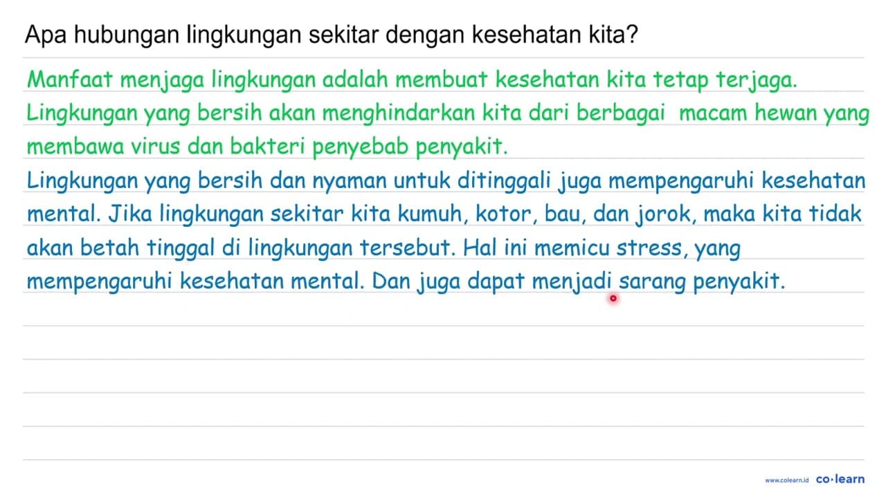 Apa hubungan lingkungan sekitar dengan kesehatan kita?