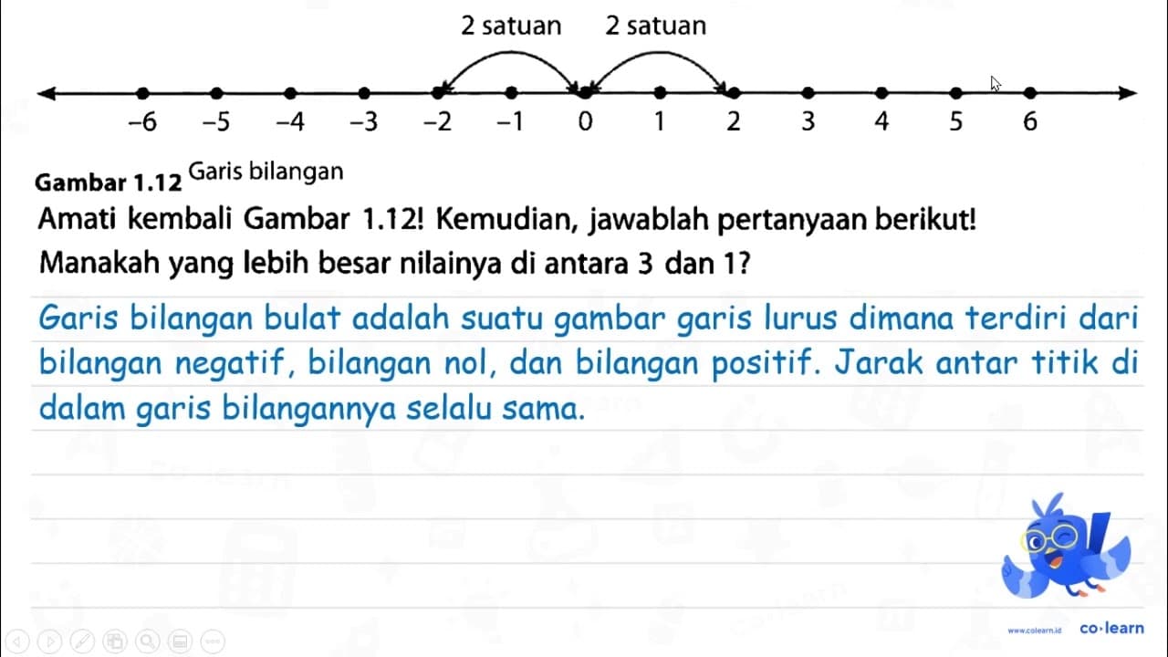 Gambar 1.12 Garis bilangan Amati kembali Gambar 1.12!