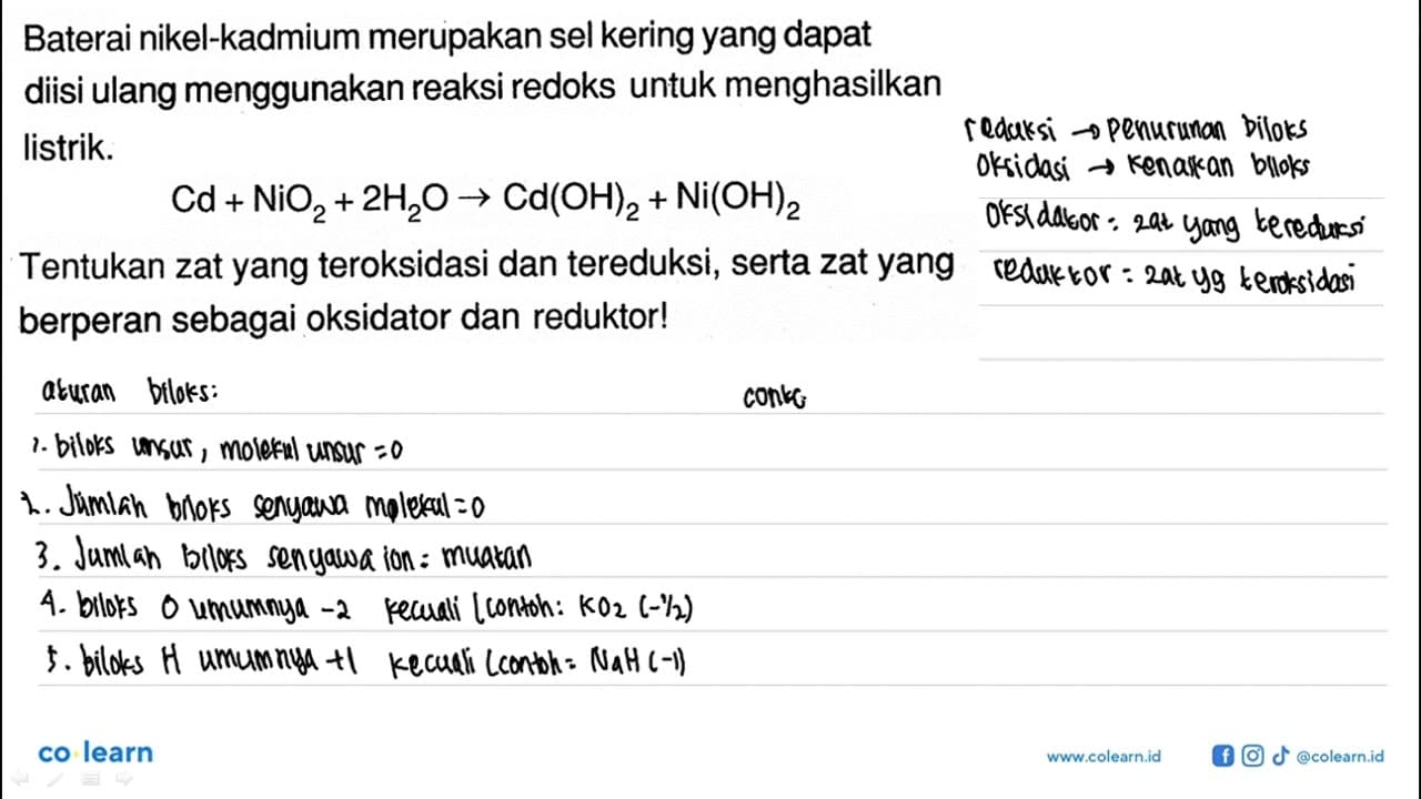 Baterai nikel-kadmium merupakan sel kering yang dapat diisi