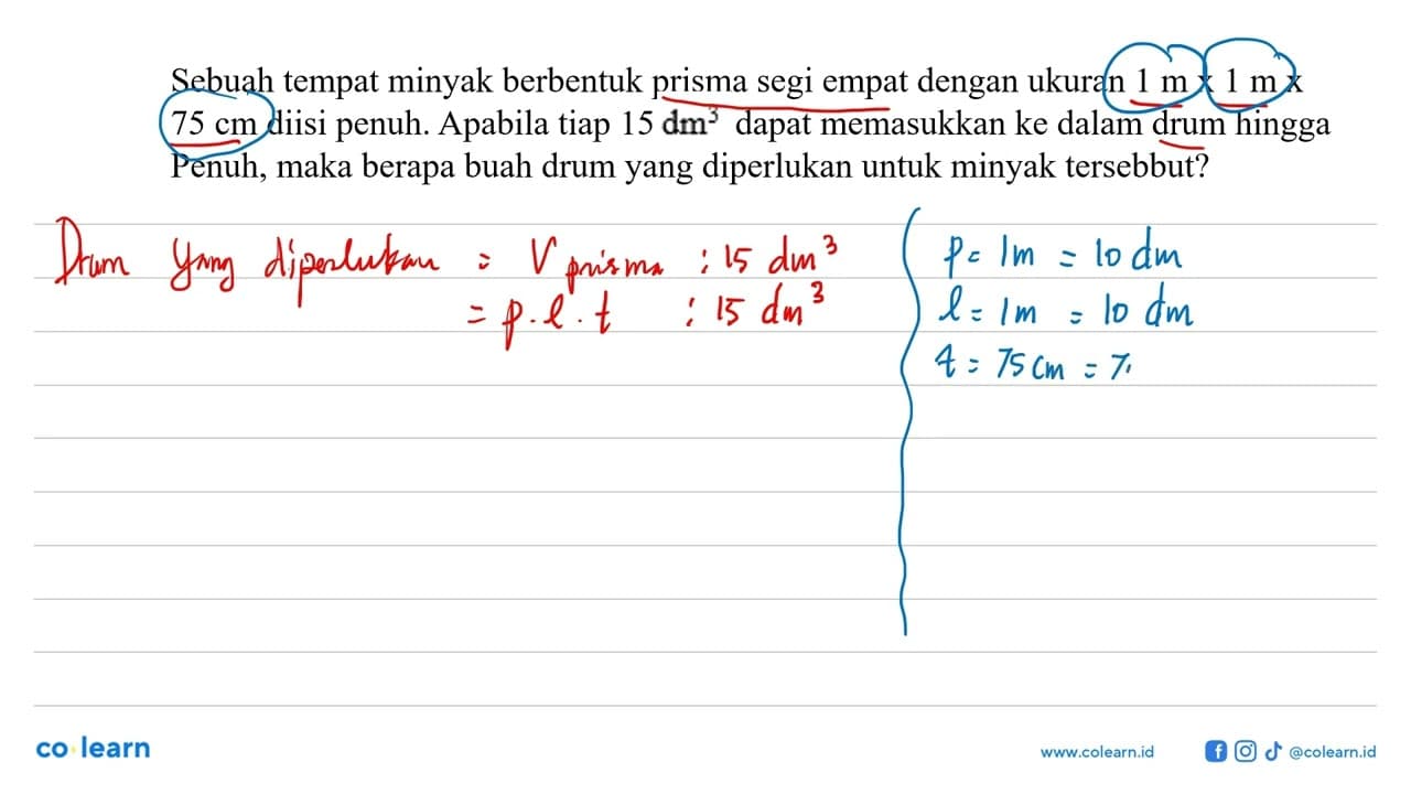 Sebuah tempat minyak berbentuk prisma segi empat dengan