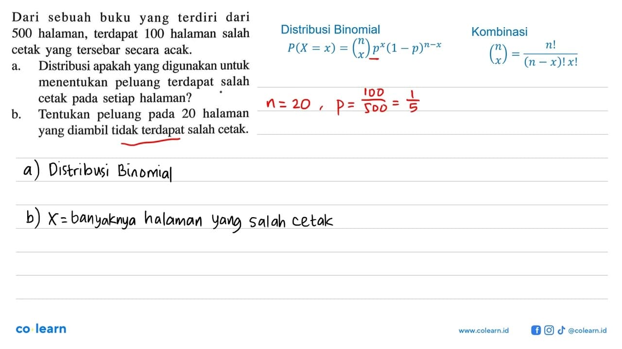 Dari sebuah buku yang terdiri dari 500 halaman, terdapat