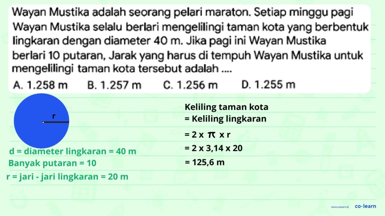 Wayan Mustika adalah seorang pelari maraton. Setiap minggu