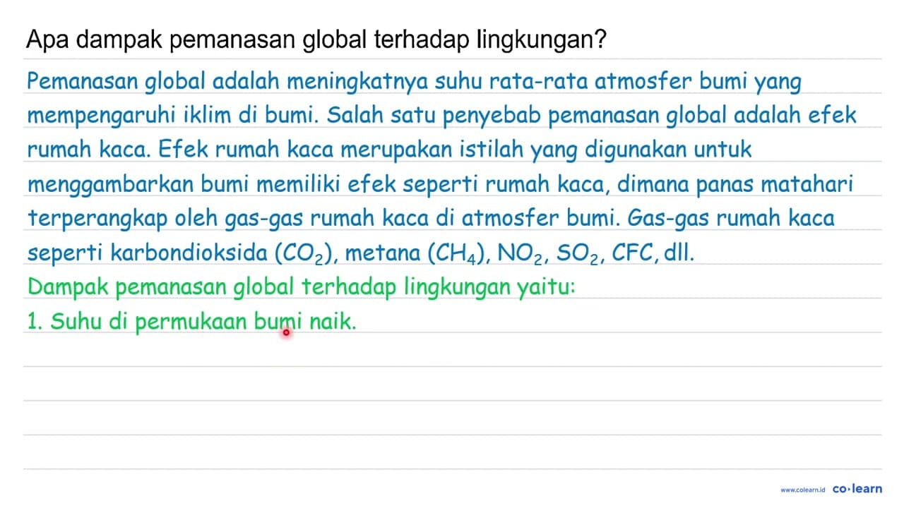 Apa dampak pemanasan global terhadap lingkungan?