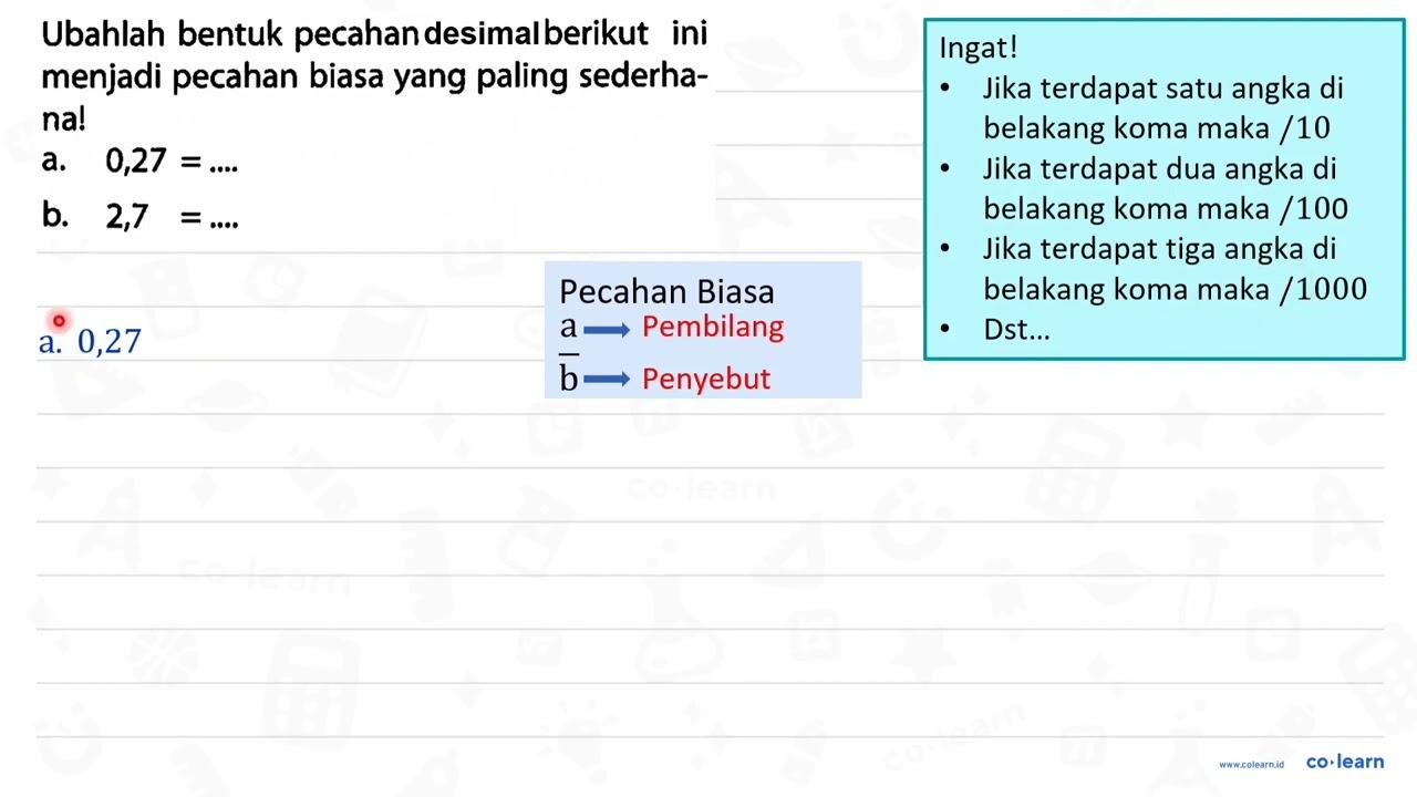 Ubahlah bentuk pecahan persen berikut ini menjadi pecahan