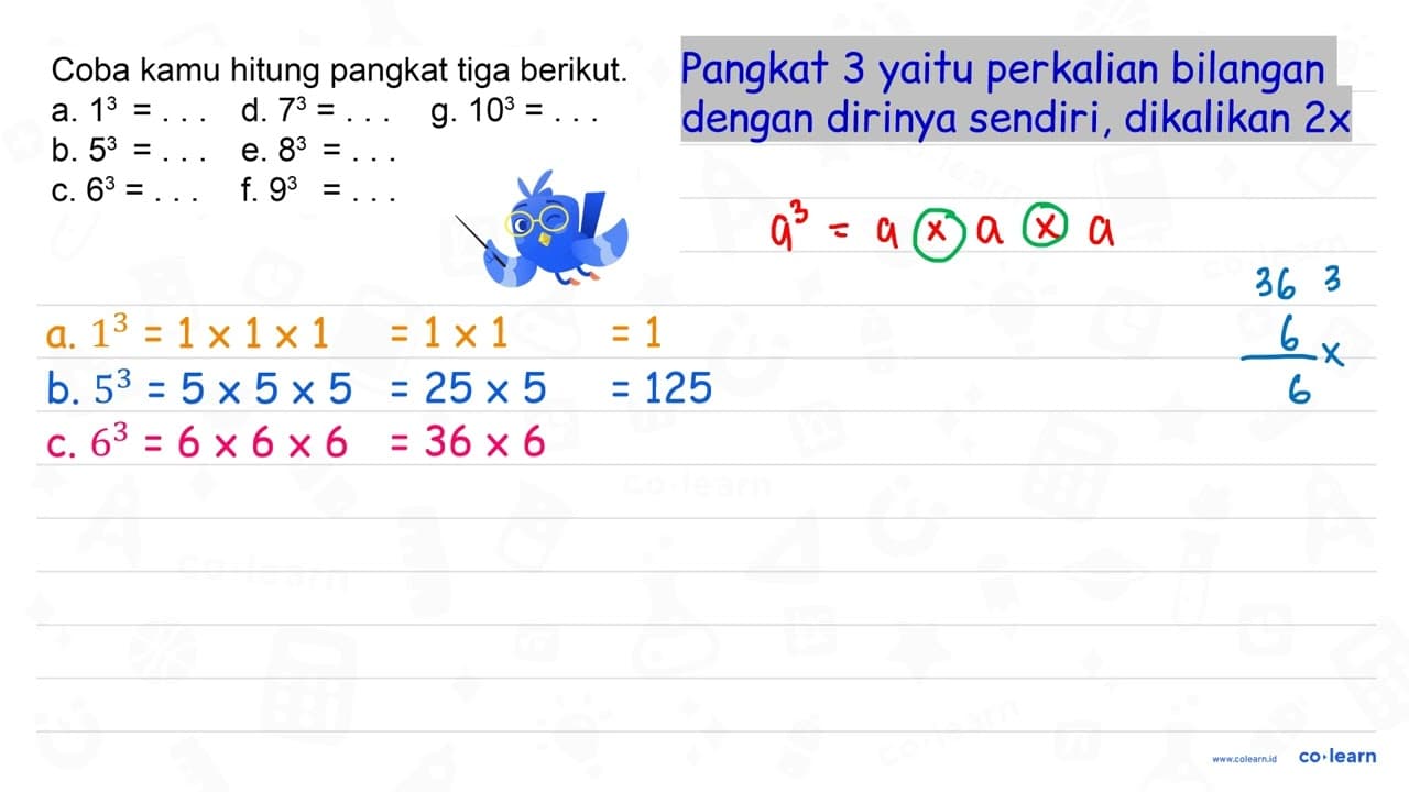 Coba kamu hitung pangkat tiga berikut. a. 1^3= d. 7^3=...