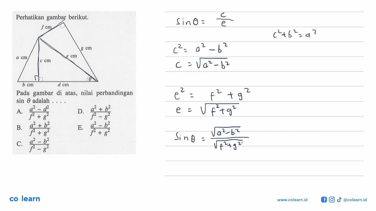 Perhatikan gambar berikut. f cm g cm e cm a cm c cm d cm b