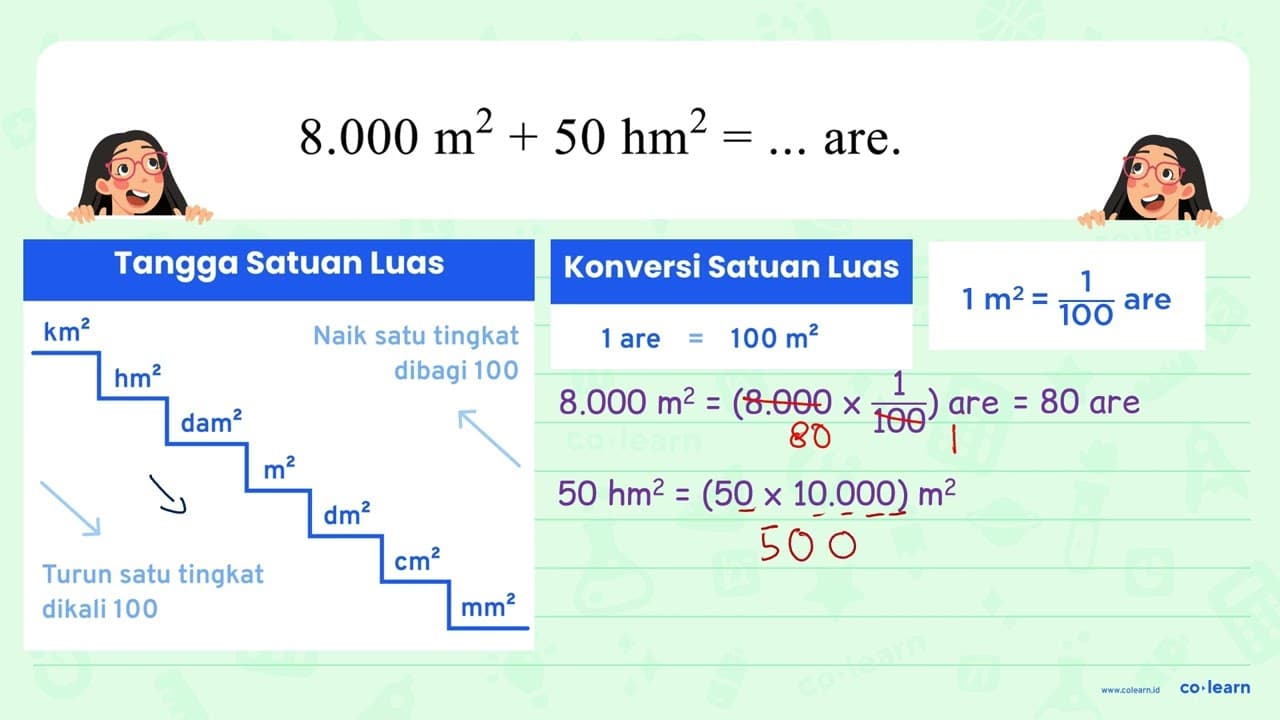 8.000 m^2+50 hm^2=... are