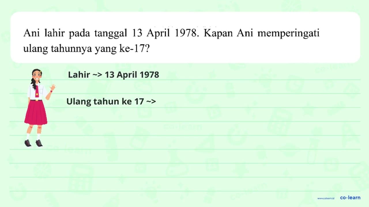 Ani lahir pada tanggal 13 April 1978. Kapan Ani