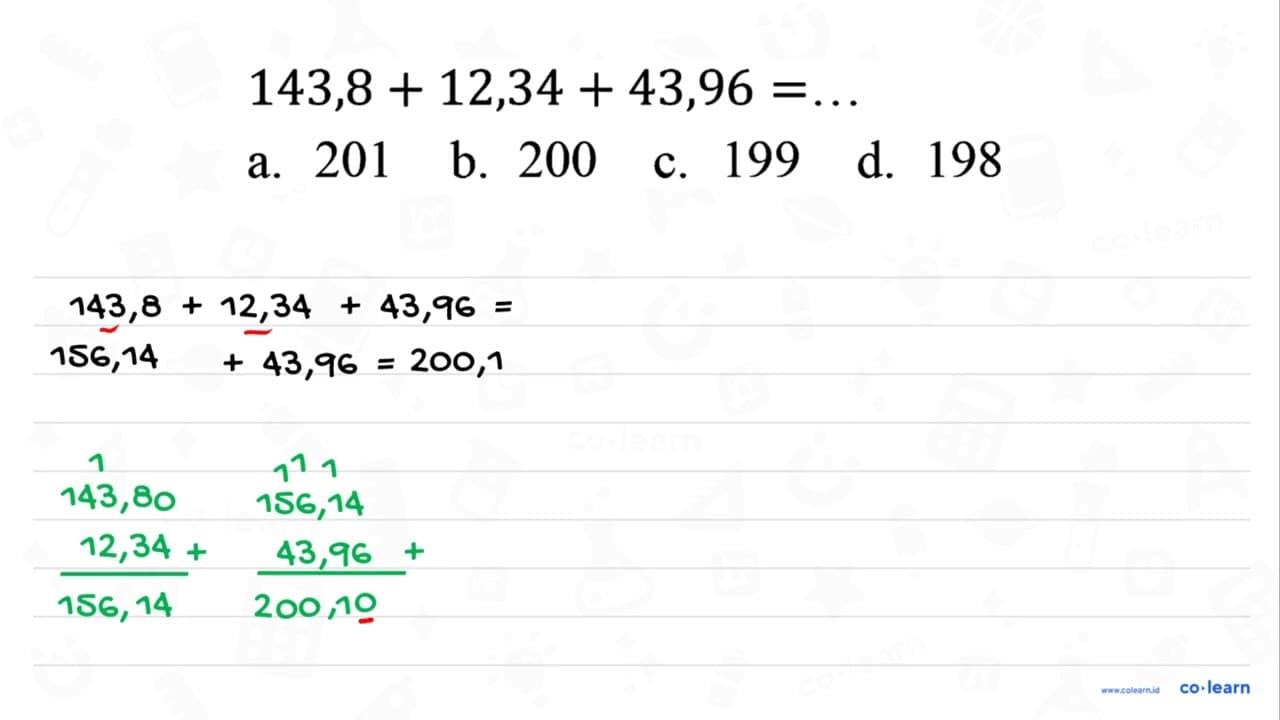 143,8+12,34+43,96=...