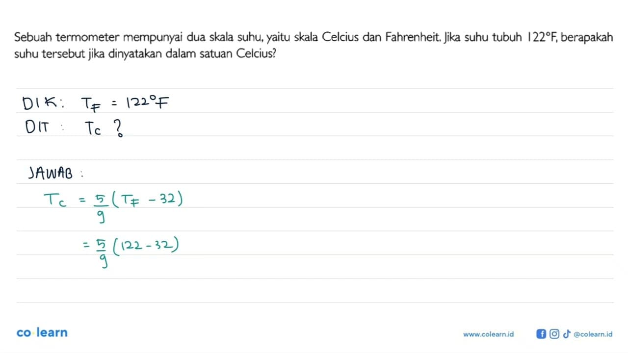 Sebuah termometer mempunyai dua skala suhu, yaitu skala