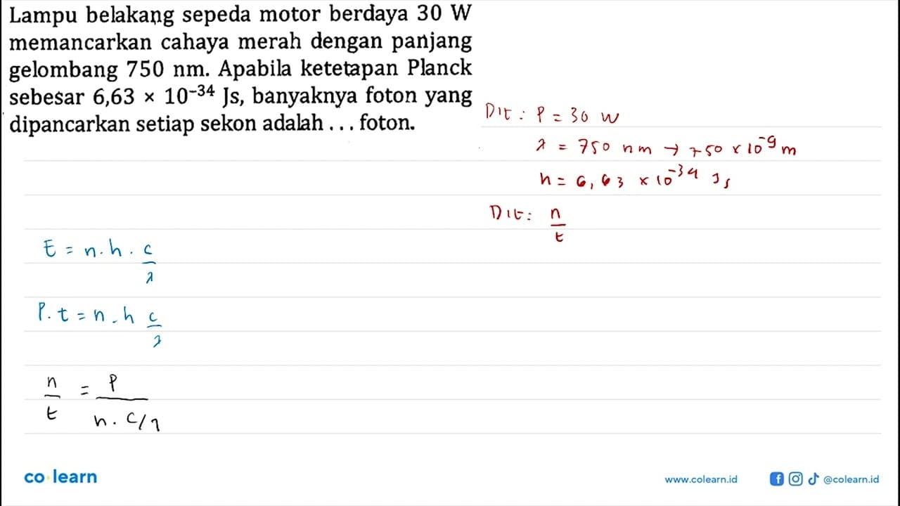 Lampu belakang sepeda motor berdaya 30 W memancarkan cahaya