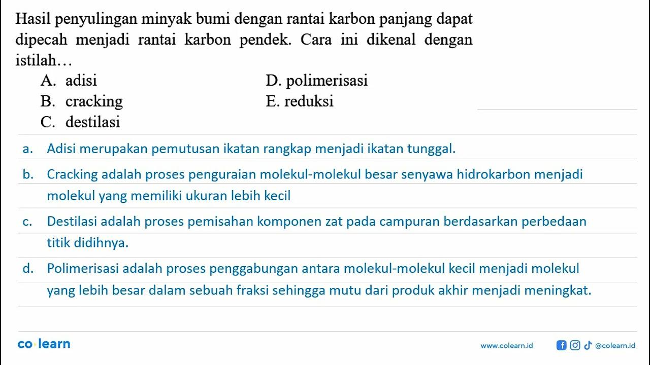 Hasil penyulingan minyak bumi dengan rantai karbon panjang