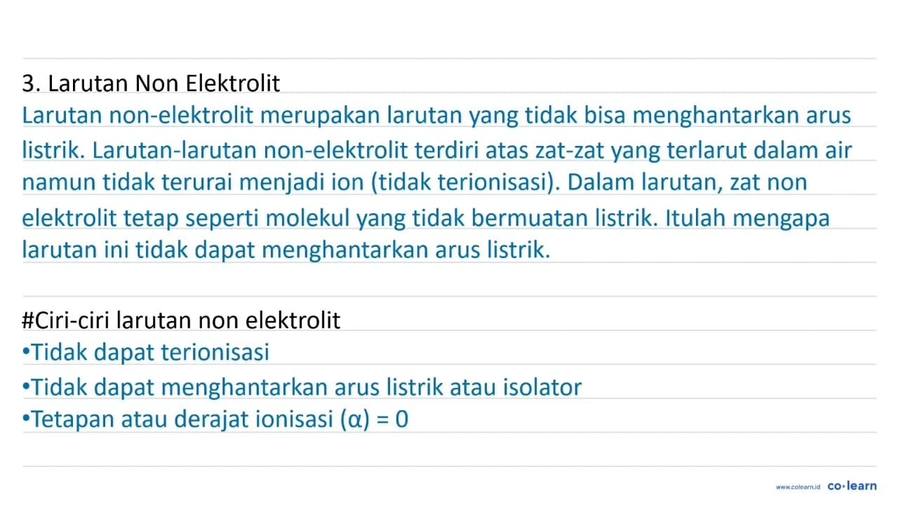 Pasangan larutan yang memiliki derajat ionisasi 0<a<1 yaitu