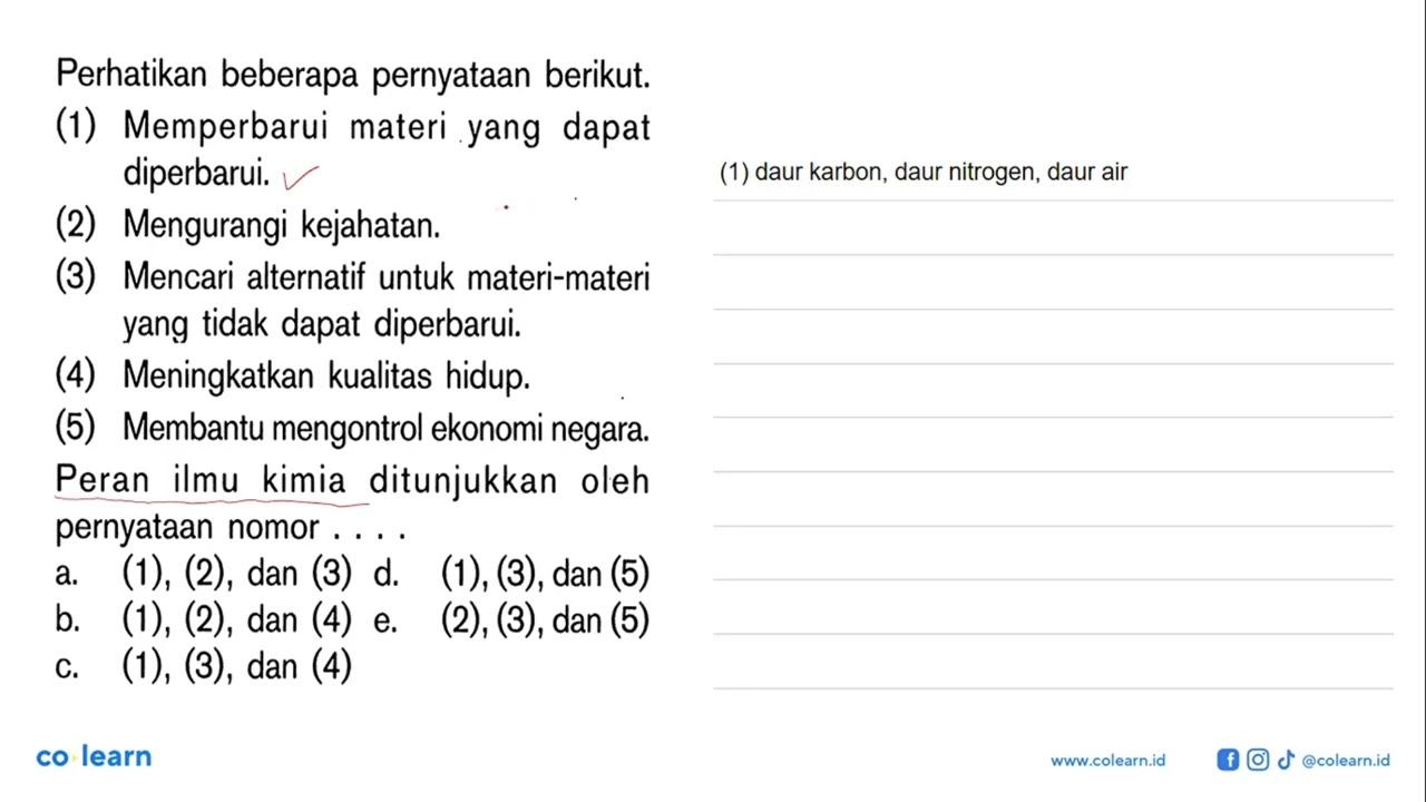 Perhatikan beberapa pernyataan berikut. (1) Memperbarui