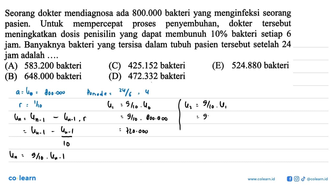 Seorang dokter mendiagnosa ada 800.000 bakteri yang