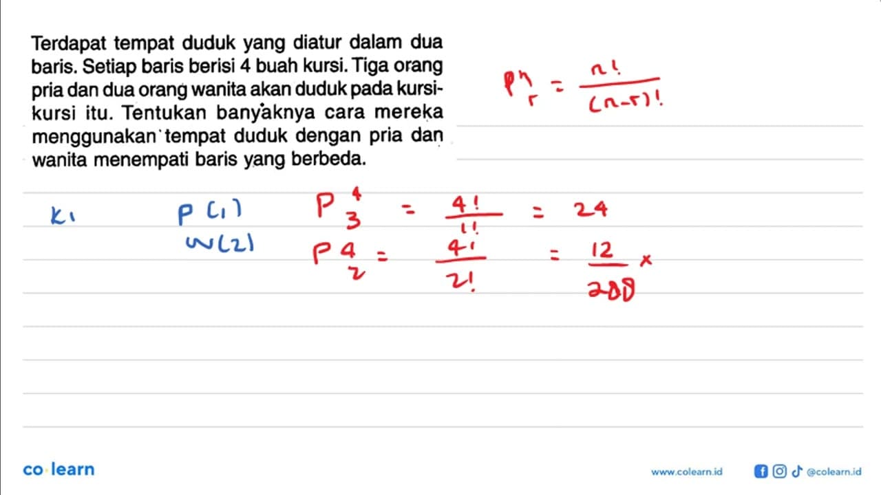 Terdapat tempat duduk yang diatur dalam dua baris. Setiap