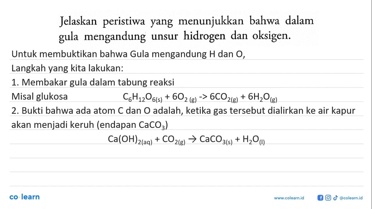 Jelaskan peristiwa yang menunjukkan bahwa dalam gula