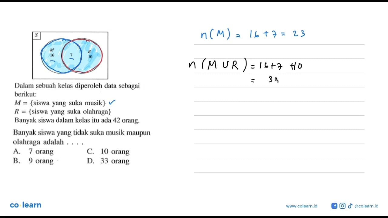 Dalam sebuah kelas diperoleh data sebagai berikut: M =