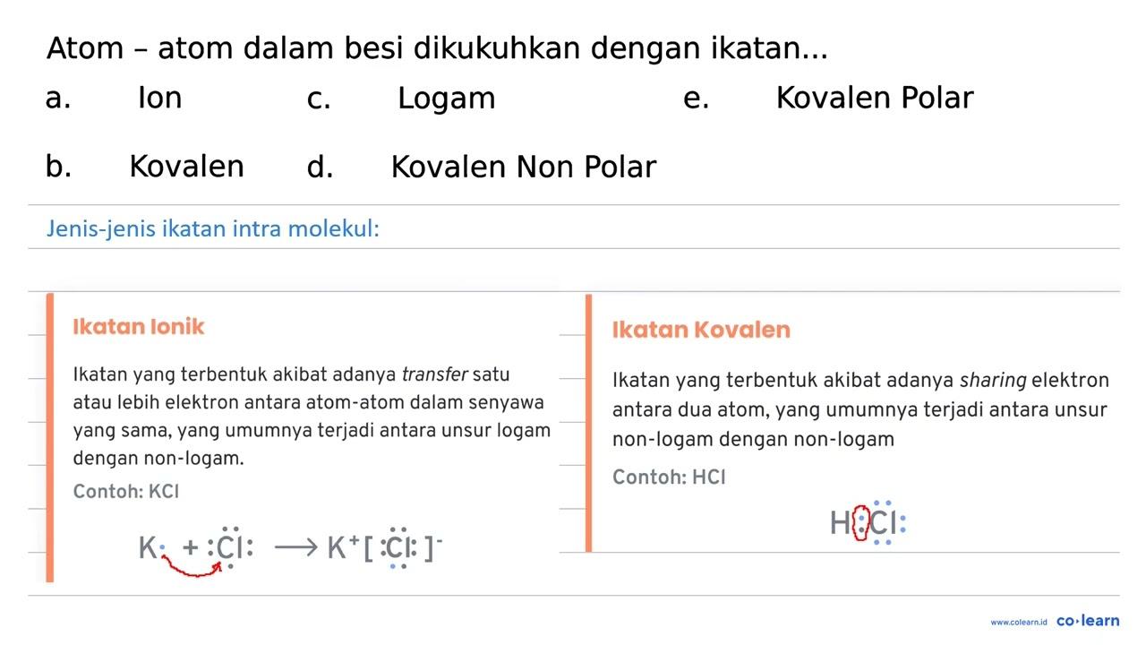 Atom - atom dalam besi dikukuhkan dengan ikatan...