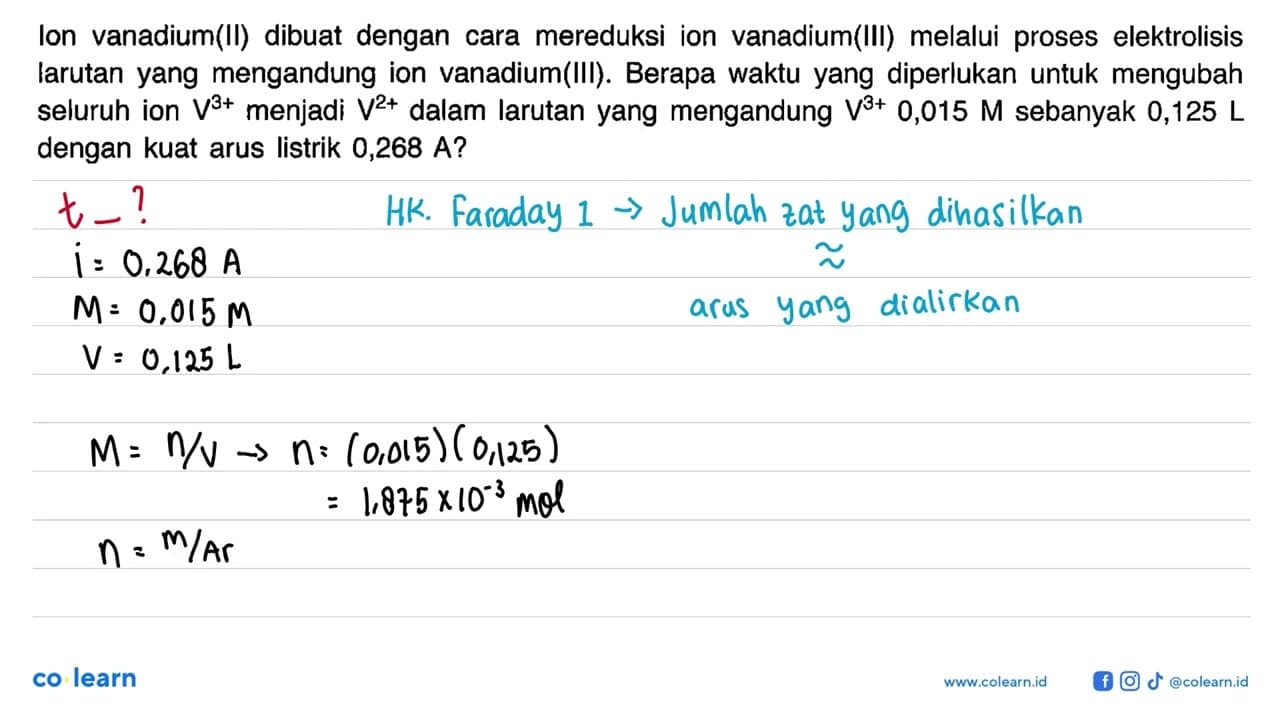 Ion vanadium(II) dibuat dengan cara mereduksi ion