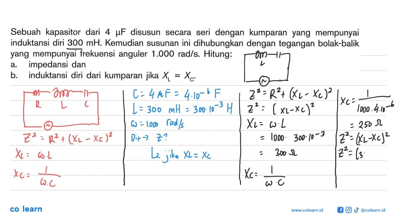 Sebuah kapasitor dari 4 mu F disusun secara seri dengan