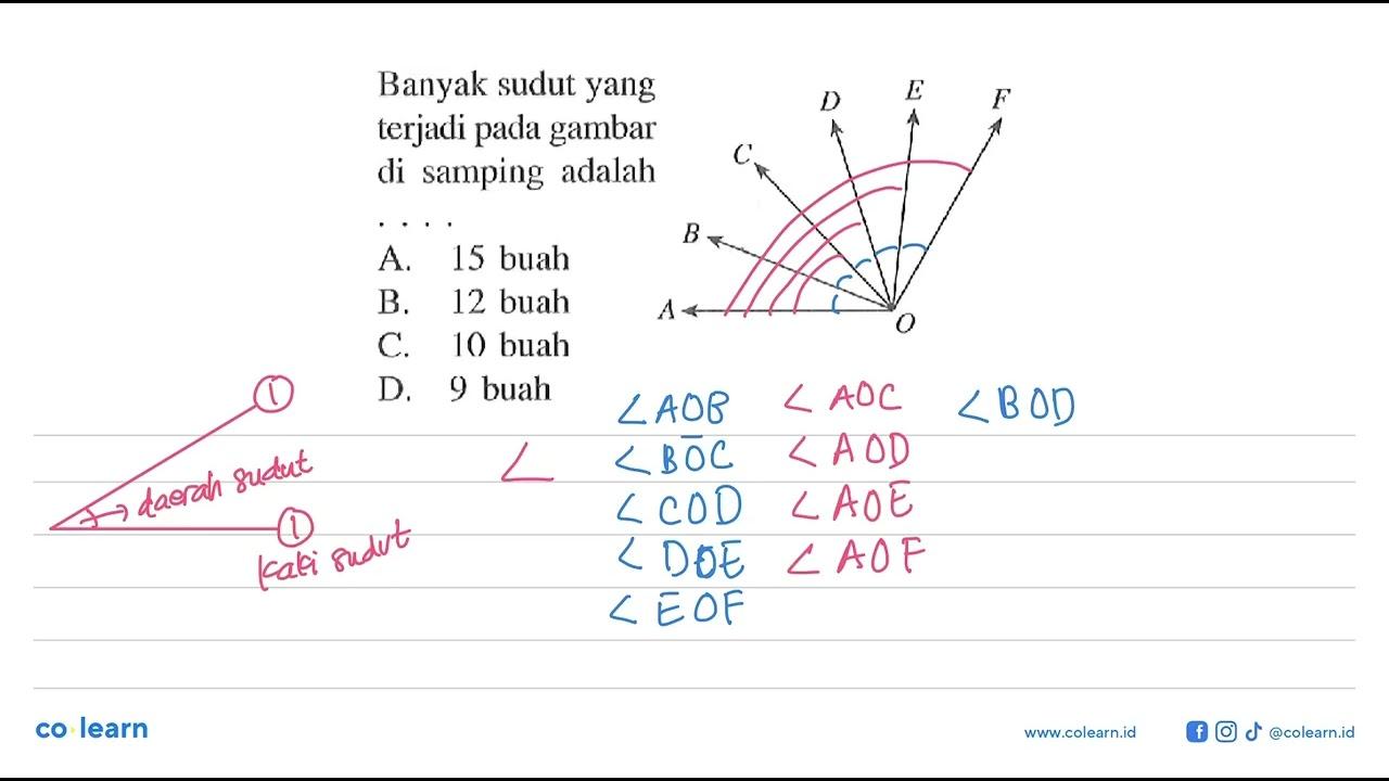 Banyak sudut yang terjadi pada gambar di samping adalah....