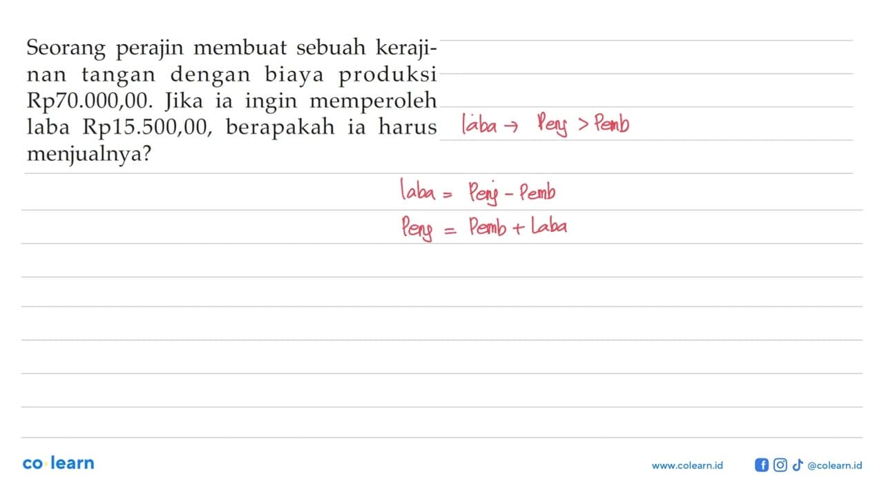 Seorang perajin membuat sebuah kerajinan tangan dengan