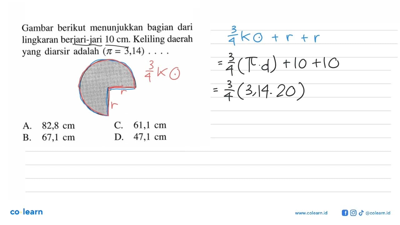 Gambar berikut menunjukkan bagian dari lingkaran