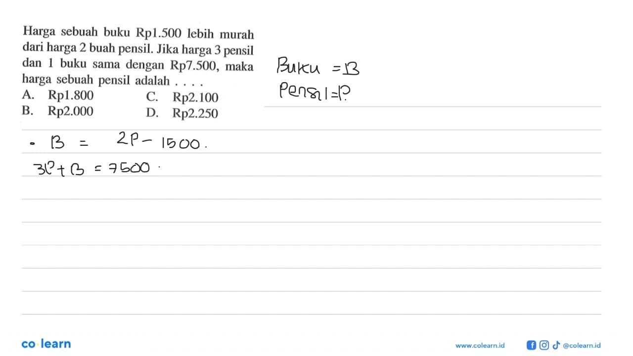 Harga sebuah buku Rp1.500 lebih murah dari harga 2 buah