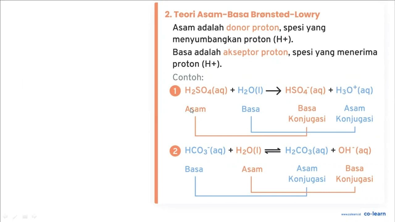 Dari reaksi H3 O^++HSO3^- -> H2 SO3+H2 O Yang merupkan