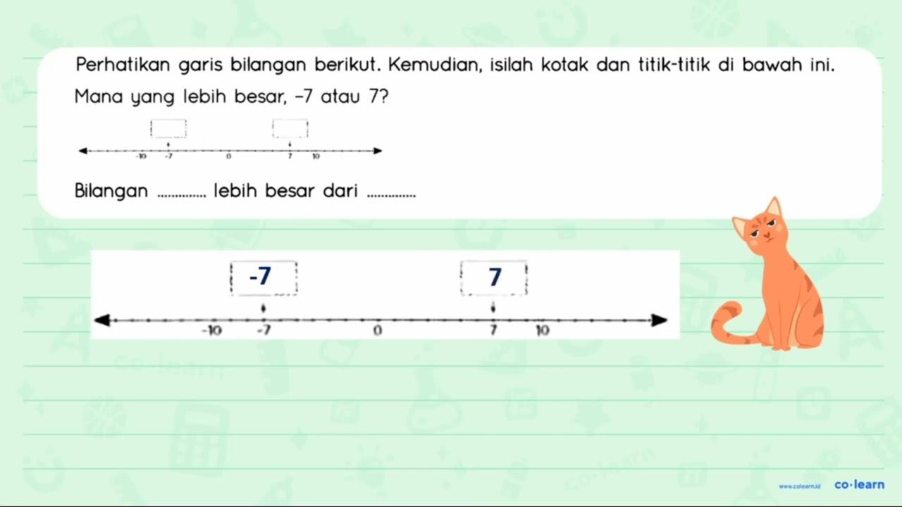 Perhatikan garis bilangan berikut. Kemudian, isilah kotak