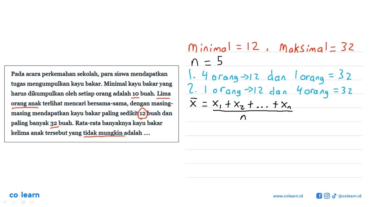 Pada acara perkemahan sekolah, para siswa mendapatkan tugas