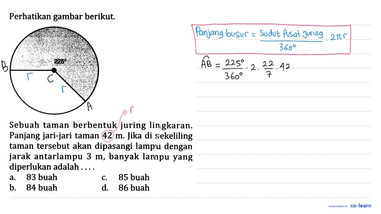 Perhatikan gambar berikut. 225 Sebuah taman berbentuk