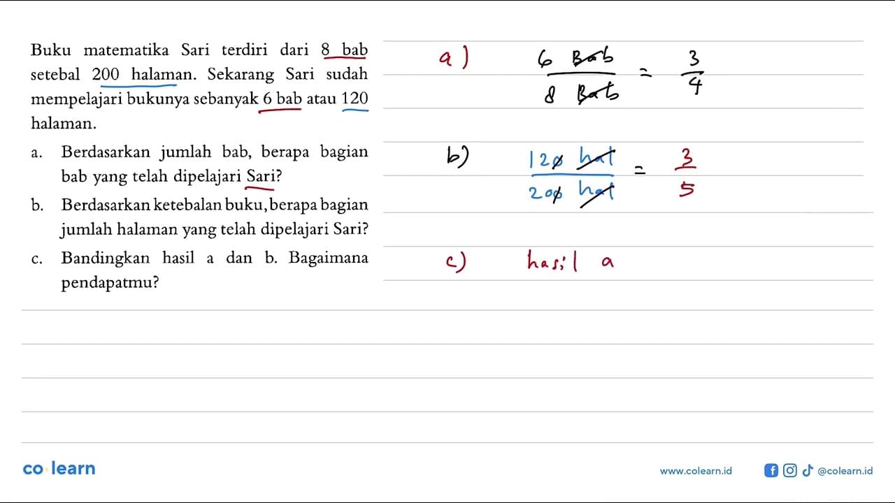 Buku matematika Sari terdiri dari 8 bab setebal 200