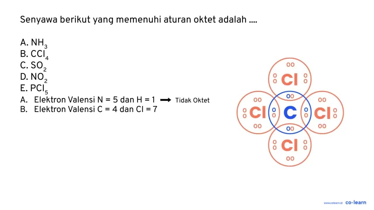 Senyawa berikut yang memenuhi aturan oktet adalah ....