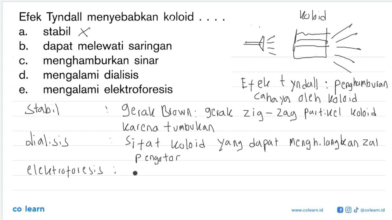 Efek Tyndall menyebabkan koloid ....