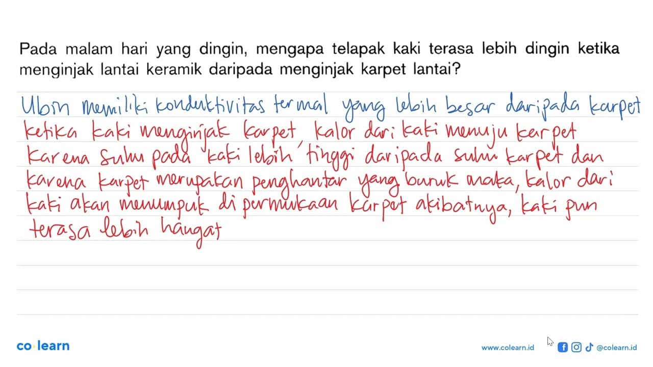 Pada malam hari yang dingin, mengapa telapak kaki terasa