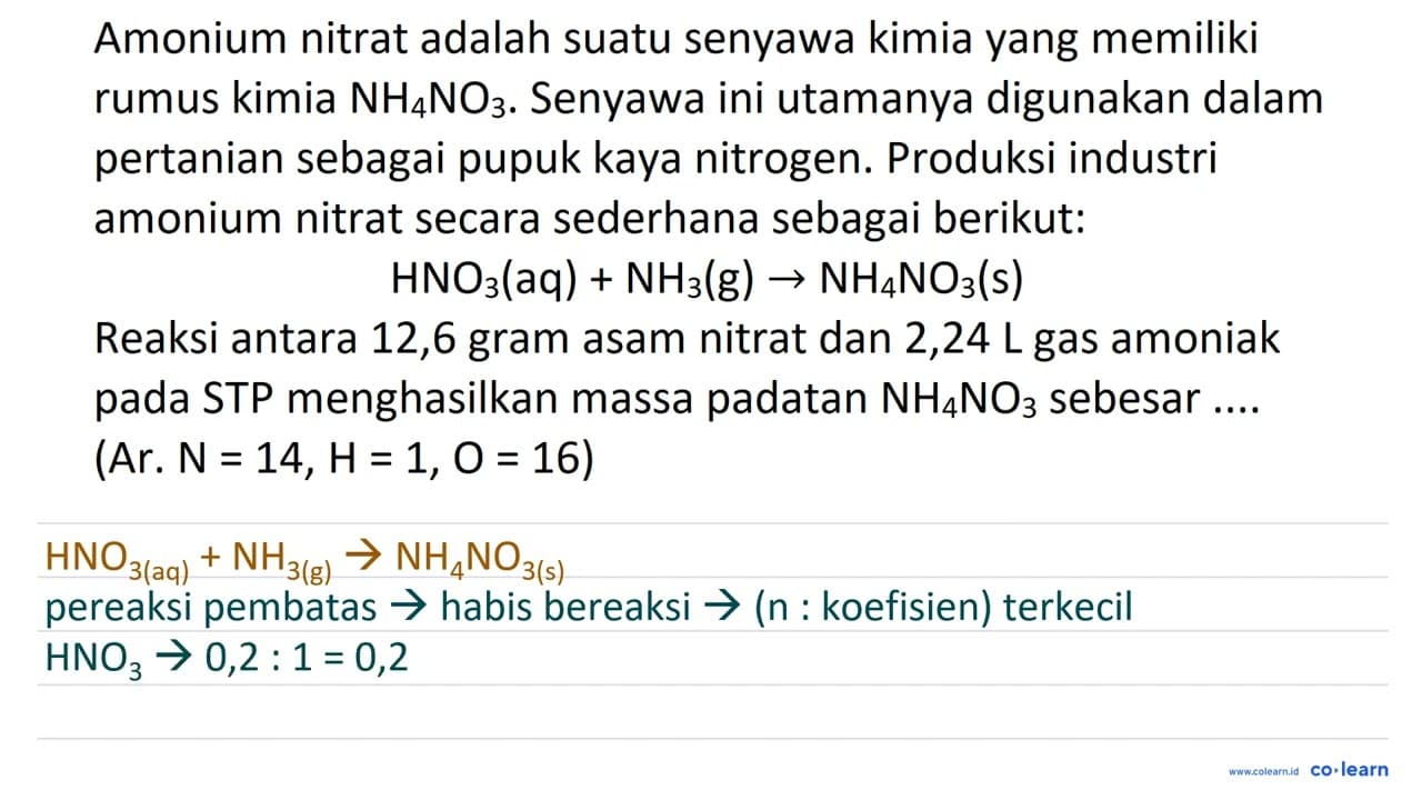 Amonium nitrat adalah suatu senyawa kimia yang memiliki